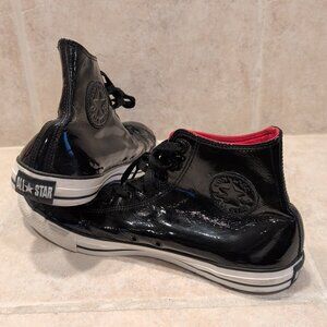 Converse Chuck Taylor All Star Athletic Shoes Black Patent Leather Sneaker Sz 13